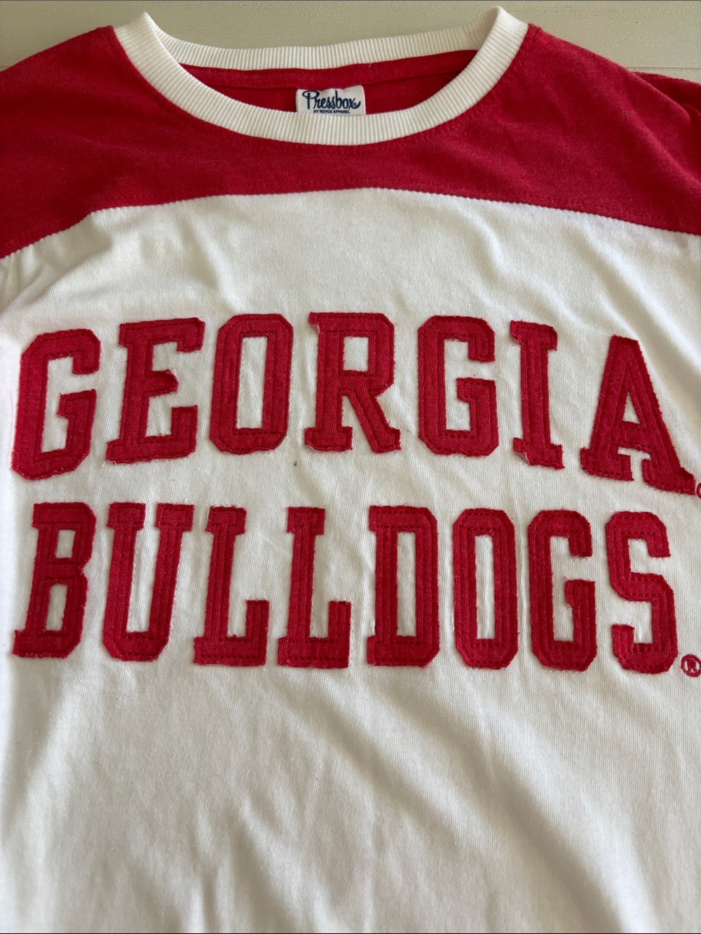 Pressbox White and Red Georgia Bulldogs Long-Sleeve Jersey - Picture 2 of 11